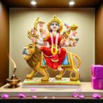 Sherawali Mata Idol - 10 inch | Composite Marble