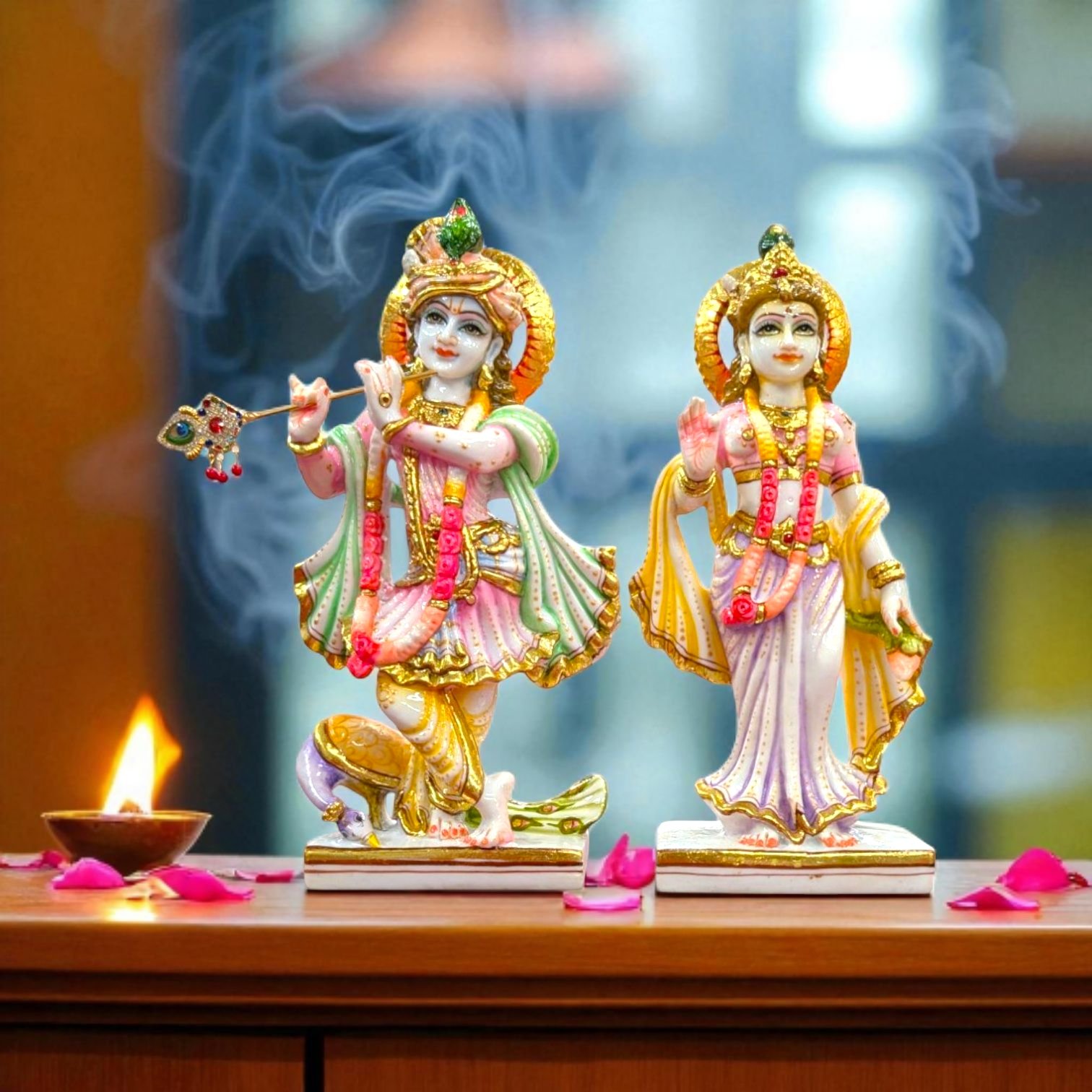 Large Radha Krishna Idol - 12 inches | Composite Marble Beautiful Large Radha Krishna Idol - 12 inches | Composite Marble