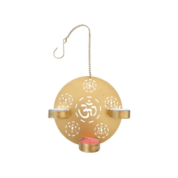 Close up of the unique hanging diya