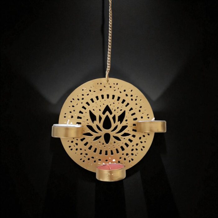 Hanging Diya - Lotus | Tea light Candle Holder | Diwali Decor