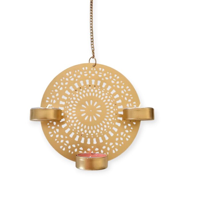 Hanging Diya - Flower | Tea light Candle Holder | Diwali Decor