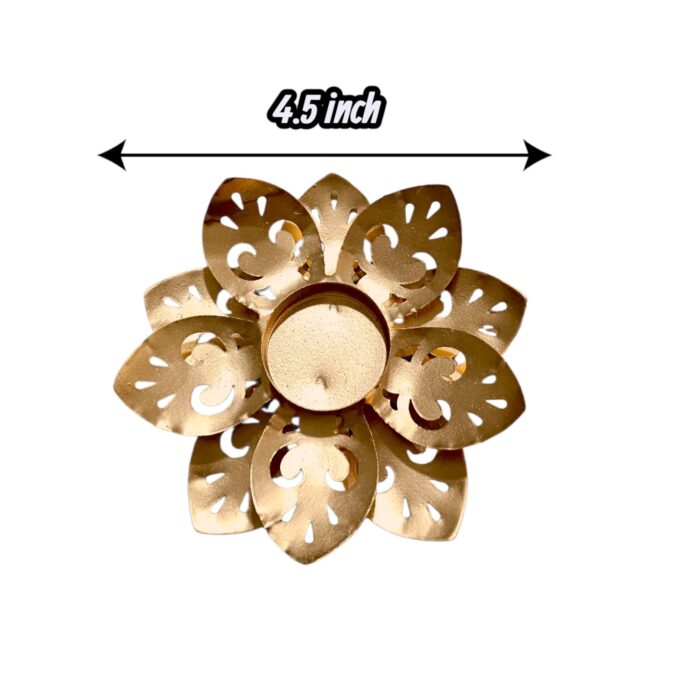 Dimensions of the Lotus Diya - 4.5 inch Diameter