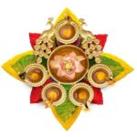 Peacock urli on a colorful rangoli | Diwali Decor