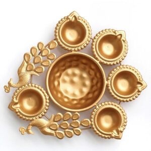 Peacock urli with Diya | Diwali Decorations