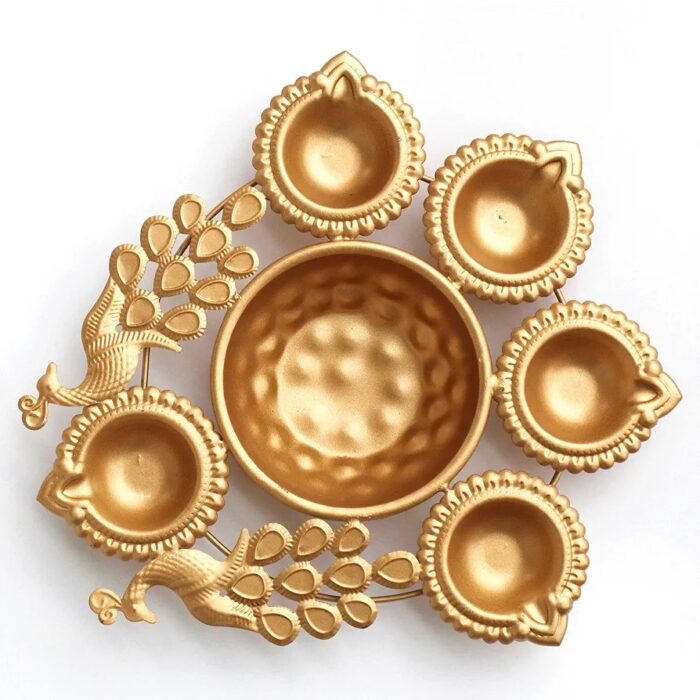 Peacock urli with Diya | Diwali Decorations