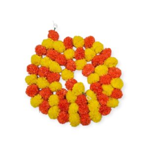 Orange Yellow marigold flower string | Extra long length - 106 inch | Diwali Decor