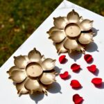 Pair of Lotus Diya | Tea light Candle Holder | Diwali Decor