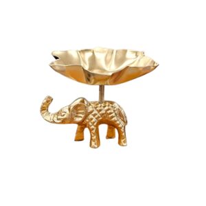 Side profile view of the unique Diya - Elephant tea light candle holder for Diwali Decor