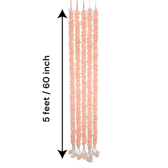 Peach artificial flower strings - Pack of 5 | Diwali Decor