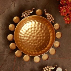 Decorative gold urli for floating flowers, tealights & candles