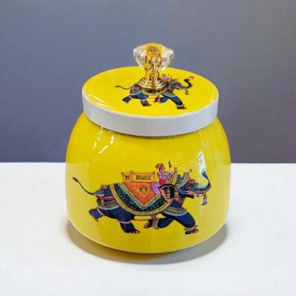 Stylish yet traditional container with Indian style pichwai art work