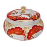 Pichwai Art Metal Container with Lid - Colorful Indian Traditional Design for Home Decor