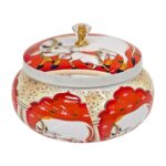 Close-Up of Intricate Hand-Painted Pichwai Artwork on Metal Jar