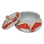 Pichwai Metal Storage Jar with Lid Removed, Showing Capacity