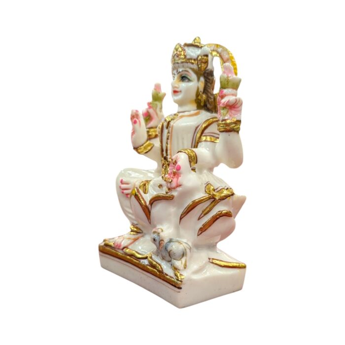 Premium composite marble Lakshmi statue with gold finish