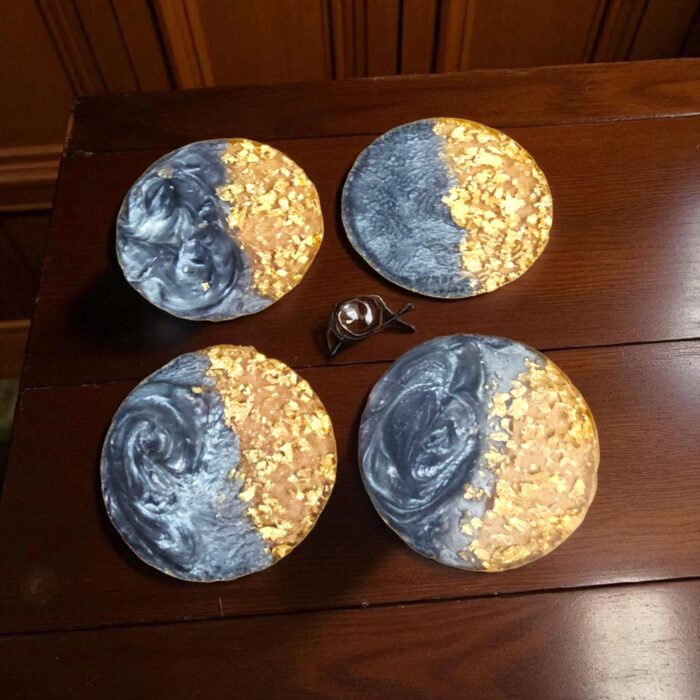 Set of 4 Resin coasters for living room Decor | Great Diwali Gift