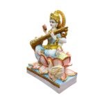 Side profile view of Saraswati Idol - 12 inch | Composite Marble