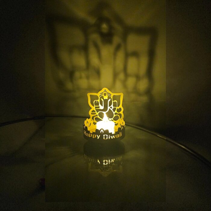Amazing shadow diya with Ganesh | Led Light / Tea light candle holder