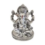 Silver plated Ganesh statue for Home mandir
