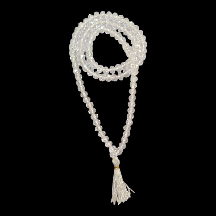 Diamond cut Sphatik crystal Japa Mala with 108 beads