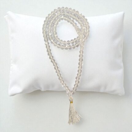 Diamond cut Sphatik crystal Japa Mala with 108 beads