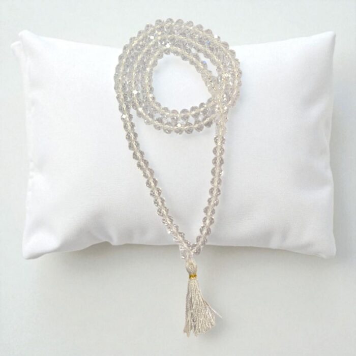 Diamond cut Sphatik crystal Japa Mala with 108 beads