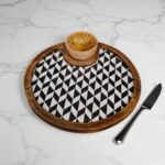 Mango wood snack serving platter with 1 bowl | Great Diwali Gift