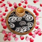 Mango wood snack serving platter with 1 bowl