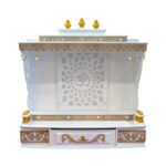 Front view of the mandir with laser cutting