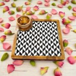Wooden serving platter with 1 bowl square | Diwali Gift | Christmas Gift