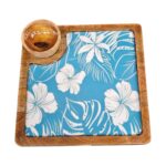 Sturdy mango wood platter for serving cheese, chips and dips