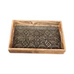 Wooden serving tray set of 2 | Mango wood
