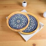 High gloss mango wood tray set of 2 | Serving tray set