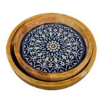 Perfect addition to your kitchen High gloss mango wood tray set of 2 | Serving tray set