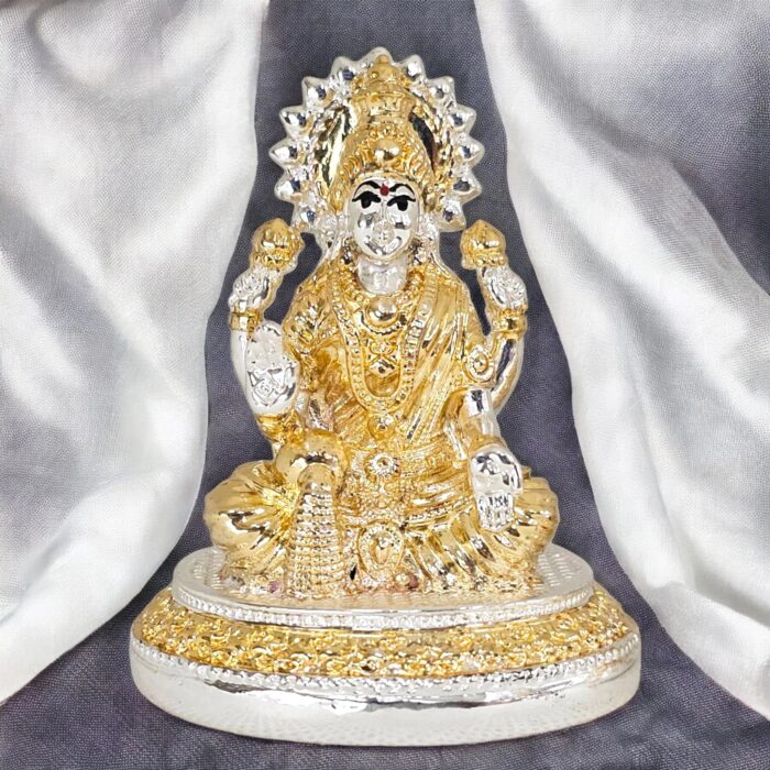 Dual tone Gold Silver Plated Lakshmi Idol - 3 inches | Great Diwali Gift