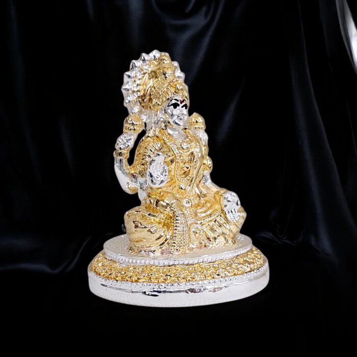 Close up of Laxmi Murti with real silver plating