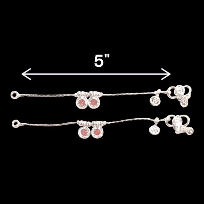 Dimensions Dimensions of Pair of Pure Silver Anklet pair - 5 inch