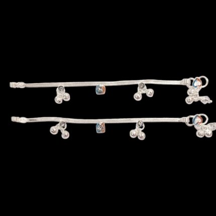 Pair of Pure Silver Anklets - 5.5 inch | Pure Silver Anklet for Baby