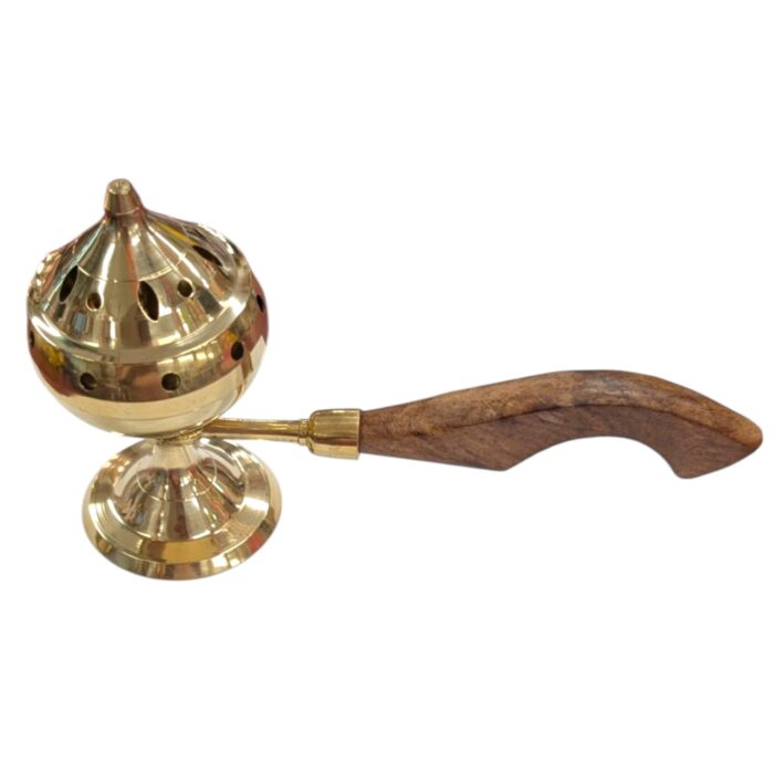 Side profile view of the Brass incense burner
