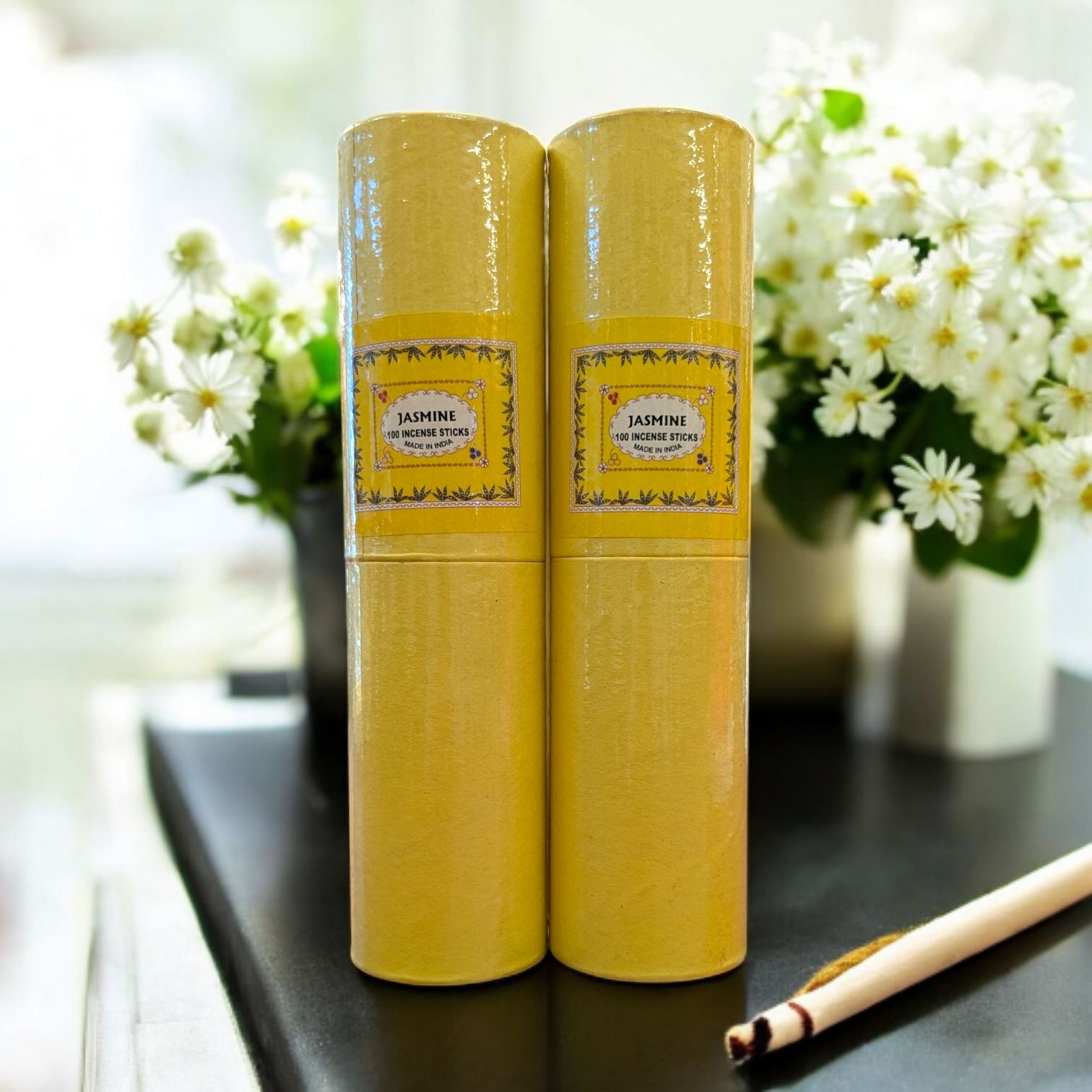 PXL_20251023_154000966 (1).jpg 200 Hand rolled Incense Sticks – Jasmine | Set of 2 Boxes with 200 agarbatti Sticks - Image 1