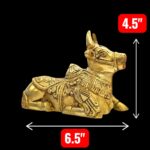 6.5 Inches Brass Nandi Cow Idol | Nandi Statue for Home Temple - Image 2