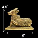 5 Inches Brass Nandi Cow Idol | Nandi Statue for Home Temple - Image 2