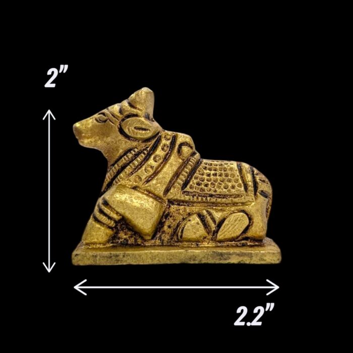 PXL_20251027_193603717 (1).jpg 2 Inches Brass Nandi Cow Idol | Nandi Statue for Home Temple - Image 2