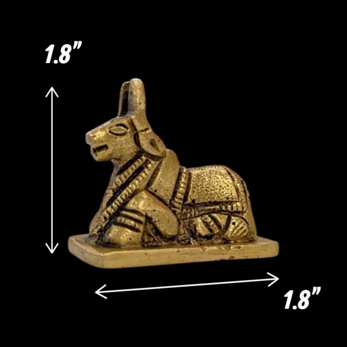 PXL_20251027_195852038 (1).jpg 1.8 Inches Brass Nandi Cow Idol | Nandi Statue for Home Temple - Image 2