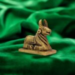 1.8 Inches Brass Nandi Cow Idol | Nandi Statue for Home Temple
