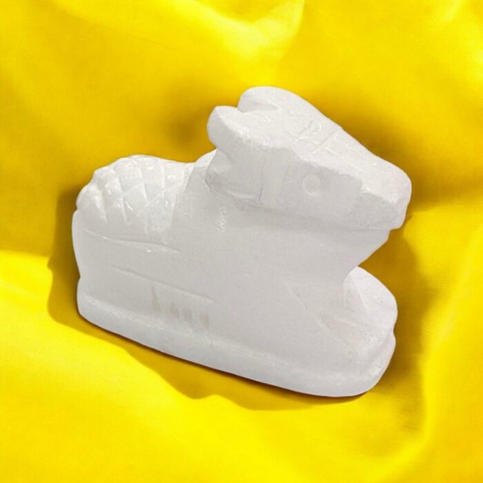 PXL_20251027_205220464 (1).jpg 2.5 Inches White Marble Nandi Cow Idol | Nandi Statue for Home Temple - Image 1