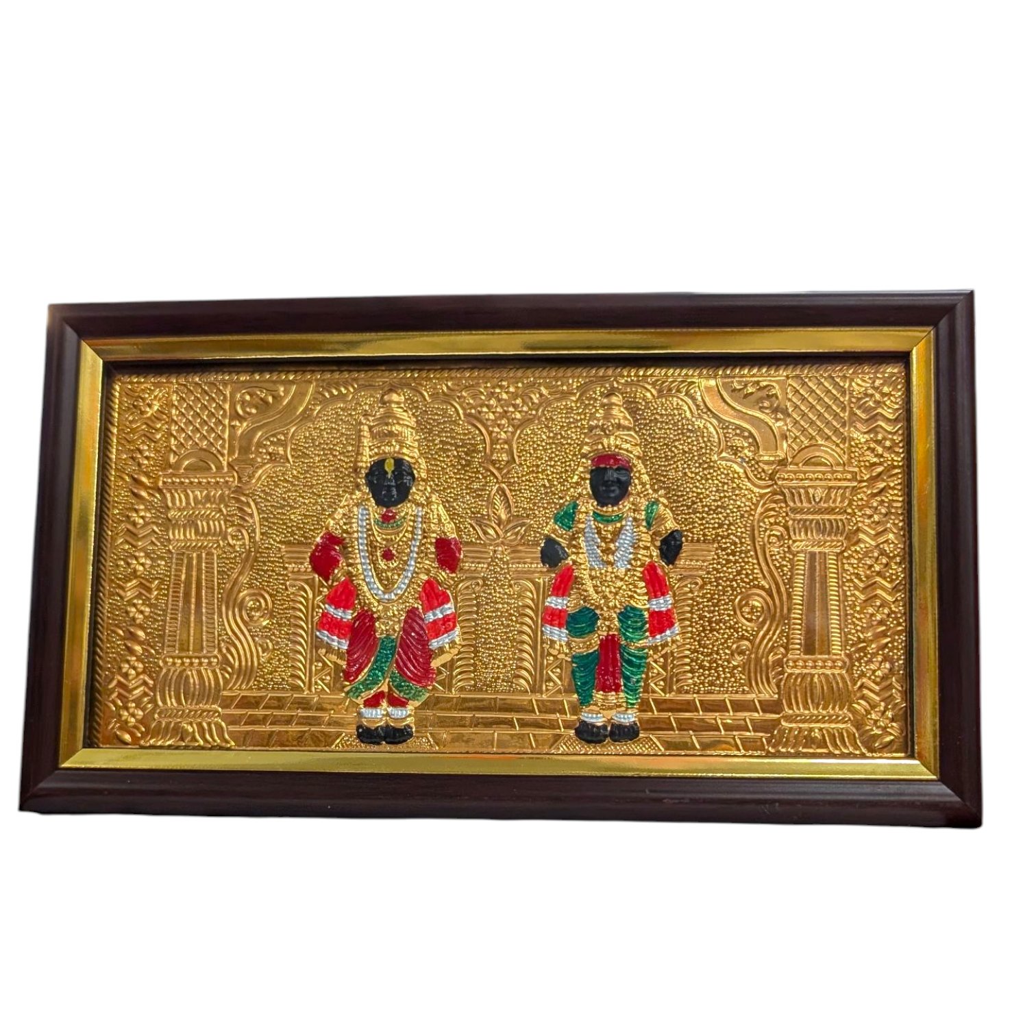 PXL_20251028_191623042 (1).jpg Gold foil Embossed Vithal Rukmani Photo Frame - Image 1