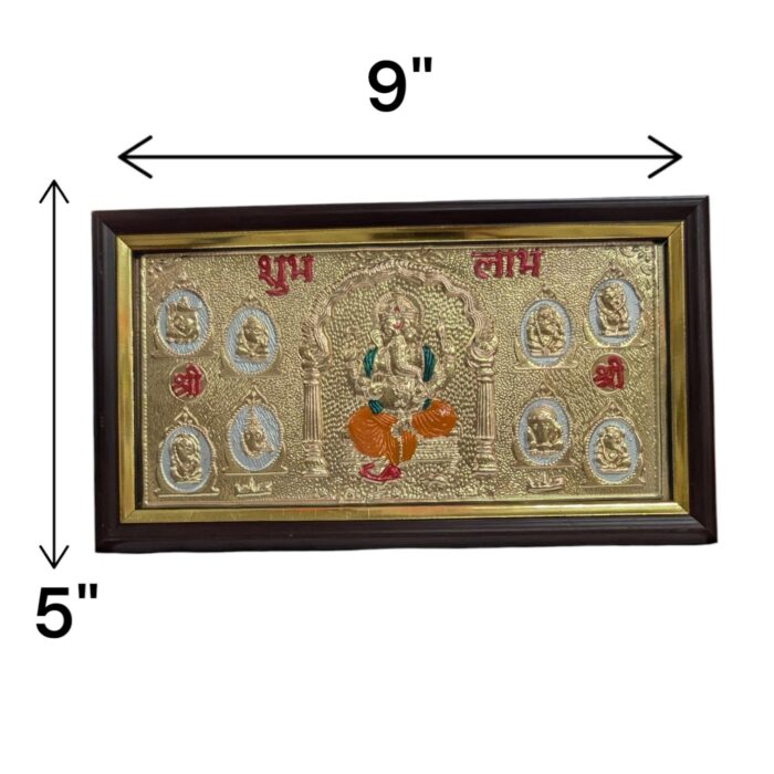 Gold foil Embossed Asht Vinayaka Photo Frame - Image 2