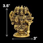 Brass Panchmukhi Hanuman Statue – 3.5 inch - Image 2