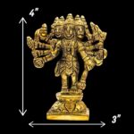 Brass Panchmukhi Hanuman Statue – 4 inch - Image 2